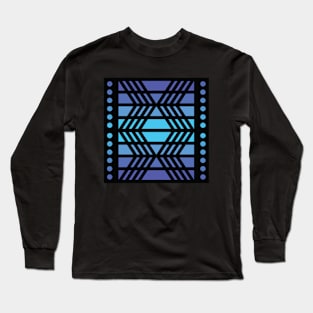 “Dimensional Funk” - V.2 Blue - (Geometric Art) (Dimensions) - Doc Labs Long Sleeve T-Shirt